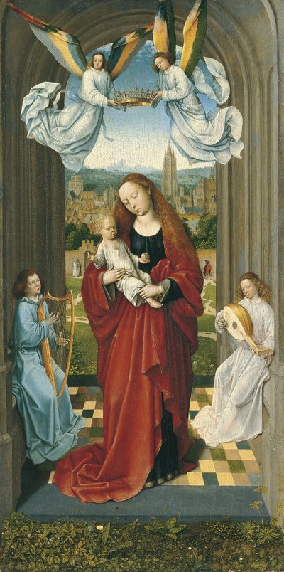 La Vergine e il Bambino tra gli angeli da Master of the André Madonna