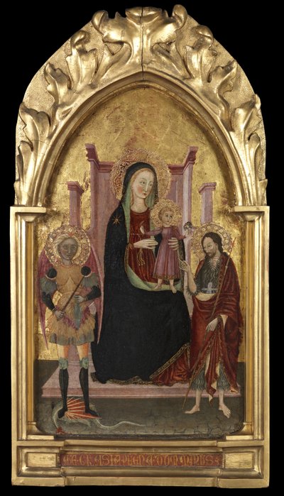 Madonna col Bambino in trono con San Michele e San Giovanni Battista da Master of the Arcetri Altarpiece
