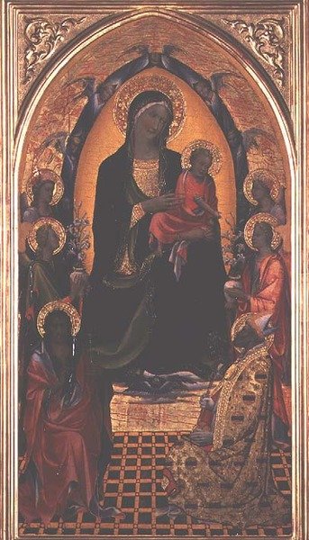 Madonna col Bambino con San Giovanni Battista e San Nicola di Mira da Master of the Bambino Vispo