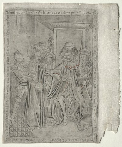 La Passione:  Cristo davanti a Caifa da Master of the Banderoles