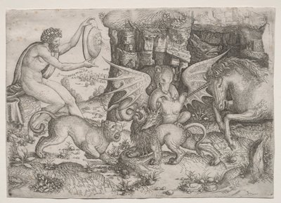 Tema allegorico: Combattimento di animali da Master of the Beheading of St.