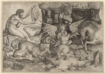 Tema allegorico: Combattimento di animali da Master of the Beheading of St. John