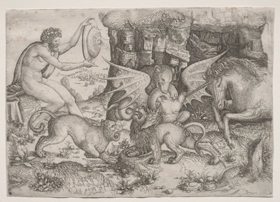 Tema allegorico: Combattimento di animali da Master of the Beheading of St. John