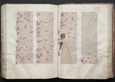 Il Messale di Gotha: Fol. 107r, Testo, c. 1375 da Master of the Boqueteaux