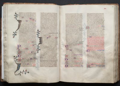 Il Messale di Gotha: Fol. 43r, Testo, c. 1375 da Master of the Boqueteaux