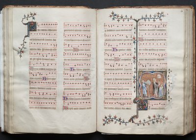 Il Messale di Gotha: Fol. 60v, Testo, c. 1375 da Master of the Boqueteaux
