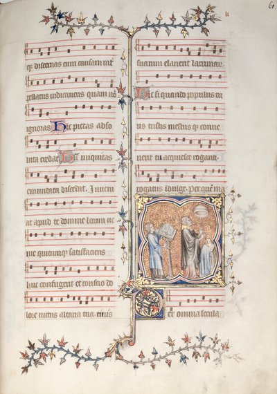 Il Messale di Gotha: Fol. 61r, Un sacerdote che canta l