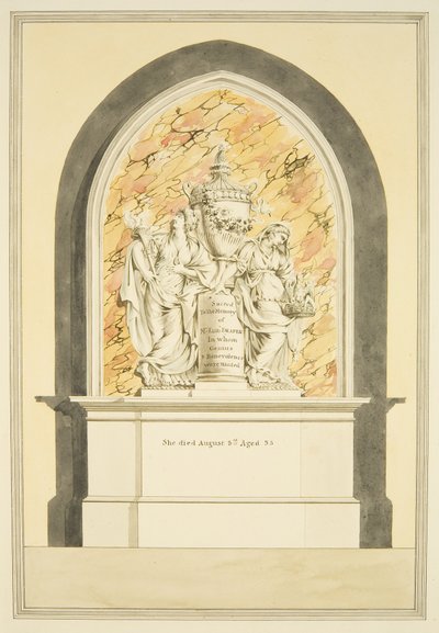 Tomba della signora Elizabeth Draper, morta nel 1835, nella Cattedrale di Bristol da Master of the Bristol Church Monuments