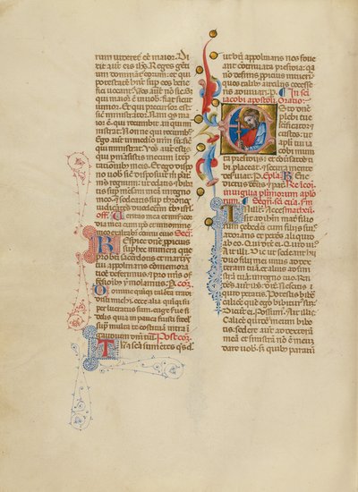 Iniziale E: San Giacomo Maggiore da Master of the Brussels Initials
