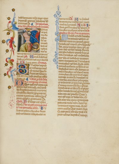Iniziale J: La decapitazione di San Giovanni Battista da Master of the Brussels Initials