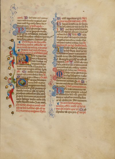 P iniziale: una benedizione del Papa da Master of the Brussels Initials