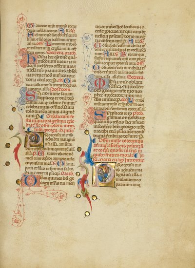 Iniziale P: San Giorgio; Iniziale P: San Marco da Master of the Brussels Initials