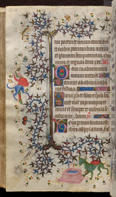 Ore di Carlo il Nobile, re di Navarra (1361-1425): fol. 129v, Testo da Master of the Brussels Initials and Associates