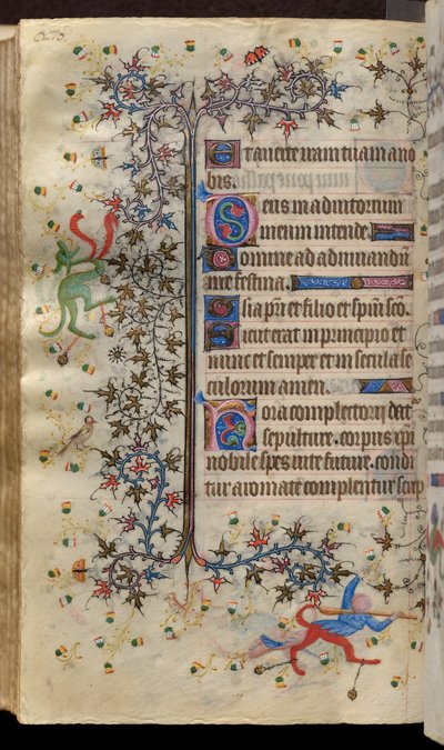Ore di Carlo il Nobile, re di Navarra (1361-1425): fol. 135v, Testo da Master of the Brussels Initials and Associates