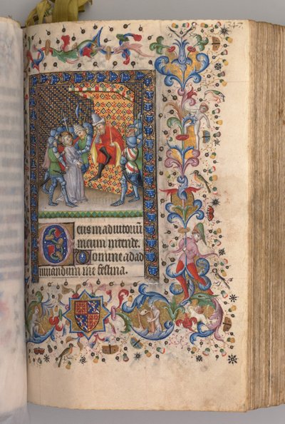 Ore di Carlo il Nobile, re di Navarra (1361-1425): fol. 169r, Cristo davanti a Pilato da Master of the Brussels Initials and Associates