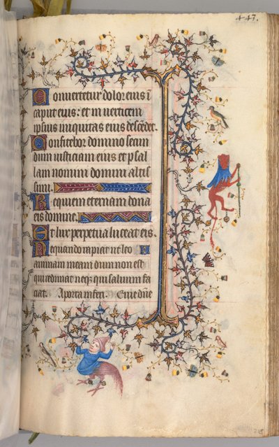 Ore di Carlo il Nobile, re di Navarra (1361-1425): fol. 216r, Testo da Master of the Brussels Initials and Associates