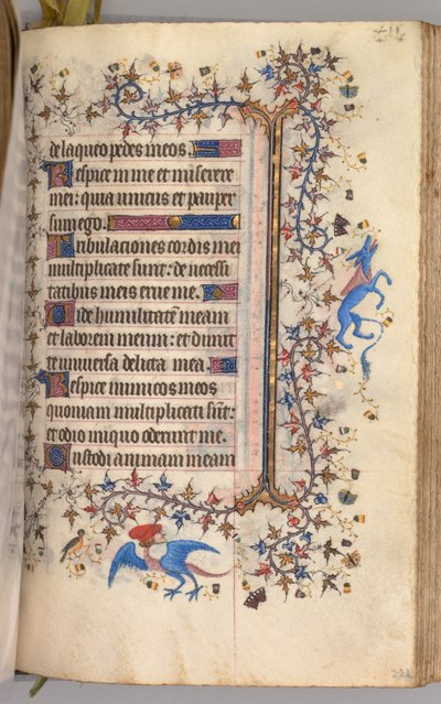 Ore di Carlo il Nobile, re di Navarra (1361-1425): fol. 222r, Testo da Master of the Brussels Initials and Associates