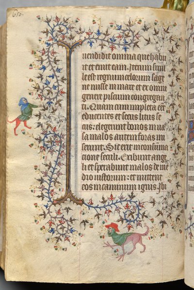 Ore di Carlo il Nobile, re di Navarra (1361-1425), fol. 319v, Testo da Master of the Brussels Initials and Associates
