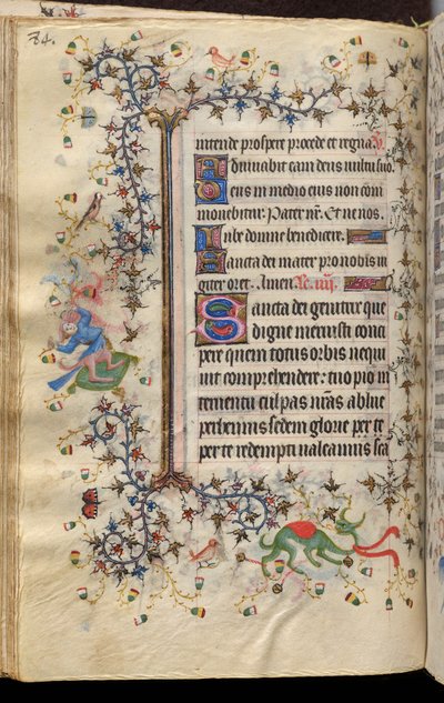 Ore di Carlo il Nobile, re di Navarra (1361-1425): fol. 42v, Testo da Master of the Brussels Initials and Associates