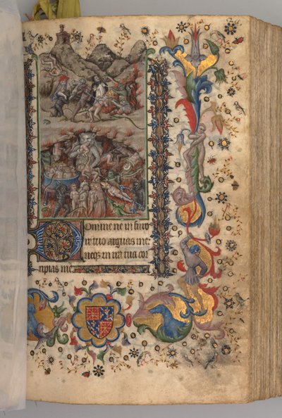 Ore di Carlo il Nobile, Re di Navarra 1361-1425: fol. 101r, Testo, c. 1405 da Master of the Brussels Initials and Associates
