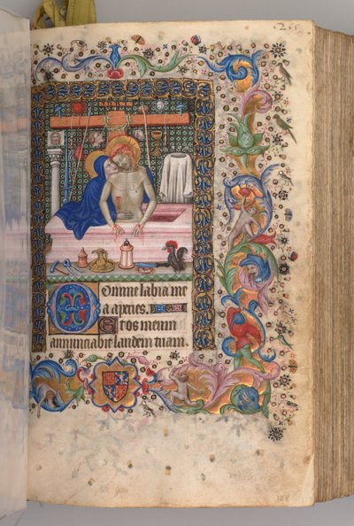 Ore di Carlo il Nobile, Re di Navarra 1361-1425: fol. 128r, Uomo dei Dolori, c. 1405 da Master of the Brussels Initials and Associates
