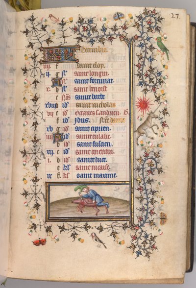 Ore di Carlo il Nobile, Re di Navarra: fol. 12r, Dicembre da Master of the Brussels Initials and Associates