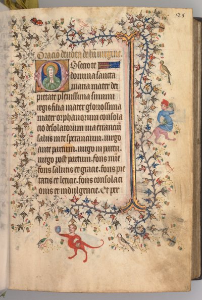 Ore di Carlo il Nobile, Re di Navarra: fol. 13r, Testo da Master of the Brussels Initials and Associates