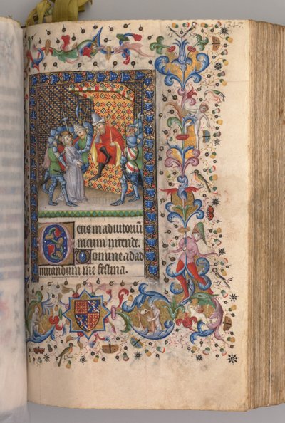 Ore di Carlo il Nobile, Re di Navarra 1361-1425: fol. 169r, Cristo davanti a Pilato, c. 1405 da Master of the Brussels Initials and Associates