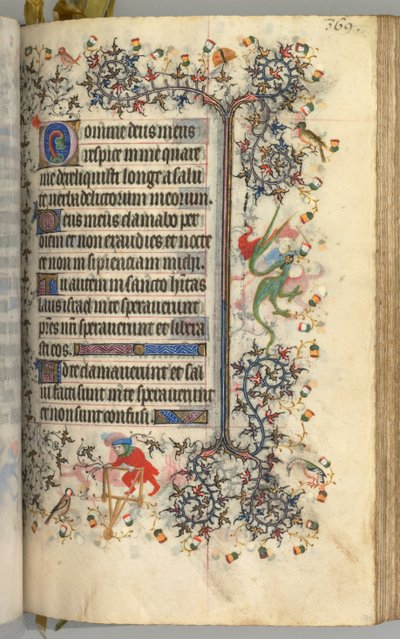 Ore di Carlo il Nobile, Re di Navarra 1361-1425: fol. 180r, Testo, c. 1405 da Master of the Brussels Initials and Associates