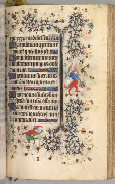 Ore di Carlo il Nobile, Re di Navarra 1361-1425: fol. 181r, Testo, c. 1405 da Master of the Brussels Initials and Associates