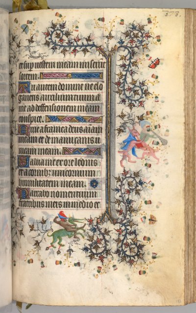 Ore di Carlo il Nobile, Re di Navarra 1361-1425: fol. 182r, Testo, c. 1405 da Master of the Brussels Initials and Associates