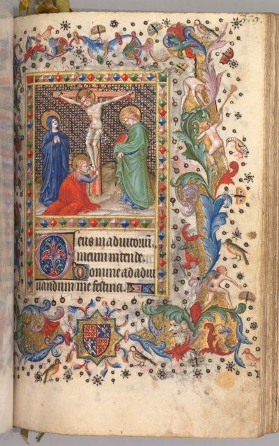 Ore di Carlo il Nobile, Re di Navarra 1361-1425: fol. 185r, Crocifissione, c. 1405 da Master of the Brussels Initials and Associates