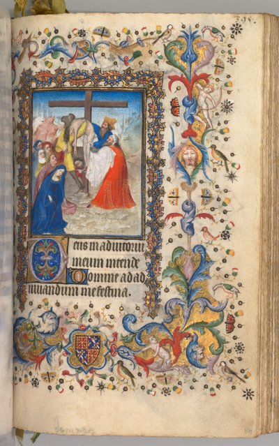 Ore di Carlo il Nobile, Re di Navarra 1361-1425: fol. 192r, Discesa dalla Croce, c. 1405 da Master of the Brussels Initials and Associates