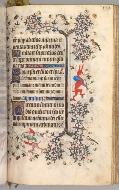 Ore di Carlo il Nobile, Re di Navarra 1361-1425: fol. 194r, Testo, c. 1405 da Master of the Brussels Initials and Associates