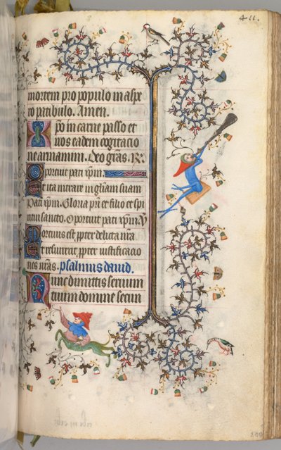 Ore di Carlo il Nobile, Re di Navarra 1361-1425: fol. 200r, Testo, c. 1405 da Master of the Brussels Initials and Associates