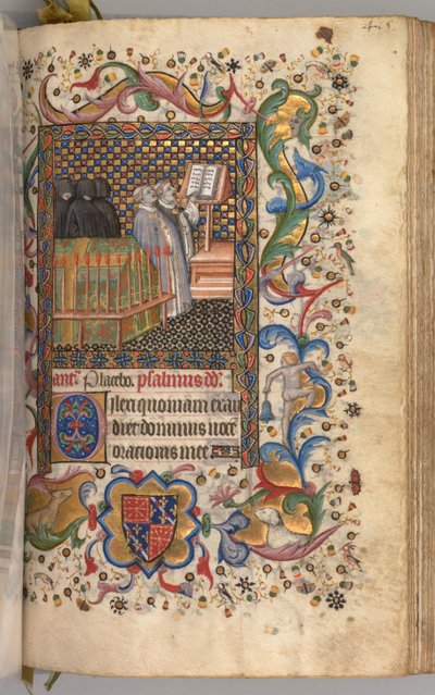 Ore di Carlo il Nobile, re di Navarra 1361-1425: fol. 202r, Ufficio dei Morti, c. 1405 da Master of the Brussels Initials and Associates