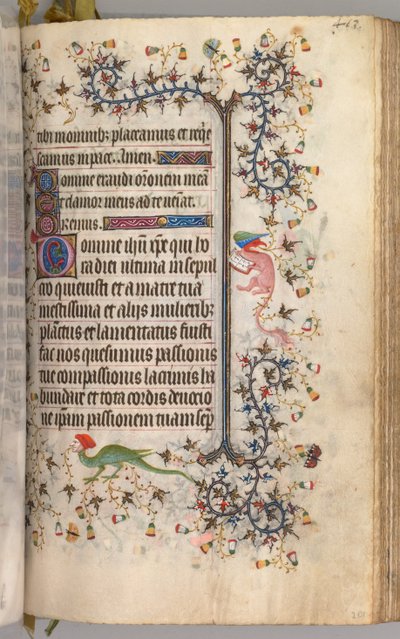 Ore di Carlo il Nobile, Re di Navarra 1361-1425: fol. 2041r, Testo, c. 1405 da Master of the Brussels Initials and Associates