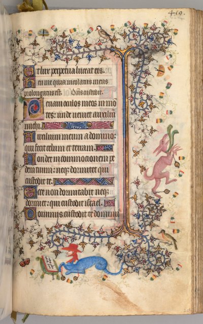 Ore di Carlo il Nobile, Re di Navarra 1361-1425: fol. 204r, Testo, c. 1405 da Master of the Brussels Initials and Associates
