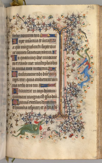 Ore di Carlo il Nobile, Re di Navarra 1361-1425: fol. 206r, Testo, c. 1405 da Master of the Brussels Initials and Associates
