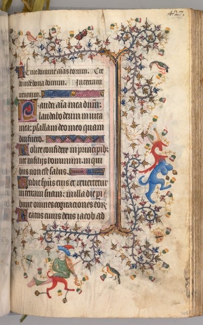 Ore di Carlo il Nobile, Re di Navarra 1361-1425: fol. 208r, Testo, c. 1405 da Master of the Brussels Initials and Associates