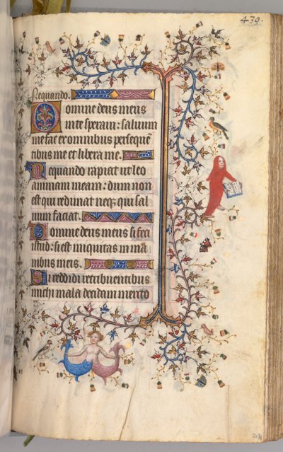 Ore di Carlo il Nobile, Re di Navarra 1361-1425: fol. 214r, Testo, c. 1405 da Master of the Brussels Initials and Associates