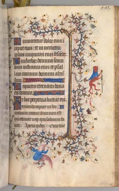 Ore di Carlo il Nobile, Re di Navarra 1361-1425: fol. 216r, Testo, c. 1405 da Master of the Brussels Initials and Associates