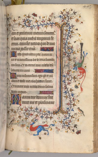 Ore di Carlo il Nobile, Re di Navarra: fol. 218r, Testo da Master of the Brussels Initials and Associates