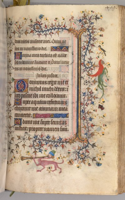 Ore di Carlo il Nobile, Re di Navarra 1361-1425: fol. 219r, Testo, c. 1405 da Master of the Brussels Initials and Associates