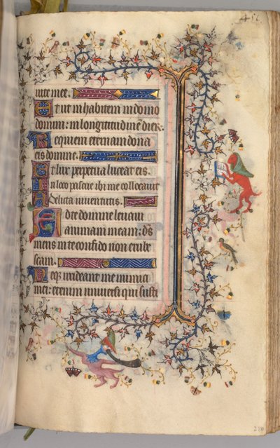Ore di Carlo il Nobile, Re di Navarra 1361-1425: fol. 220r, Testo, c. 1405 da Master of the Brussels Initials and Associates