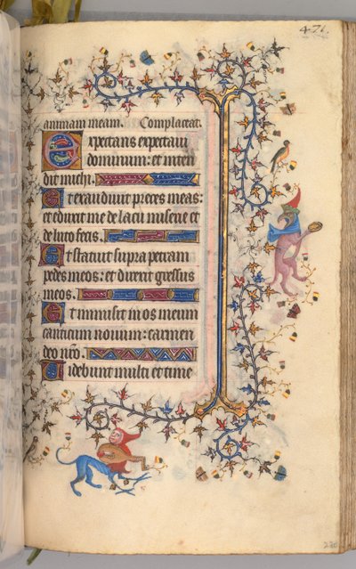 Ore di Carlo il Nobile, Re di Navarra 1361-1425: fol. 230r, Testo, c. 1405 da Master of the Brussels Initials and Associates