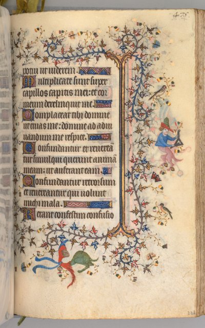 Ore di Carlo il Nobile, Re di Navarra 1361-1425: fol. 232r, Testo, c. 1405 da Master of the Brussels Initials and Associates