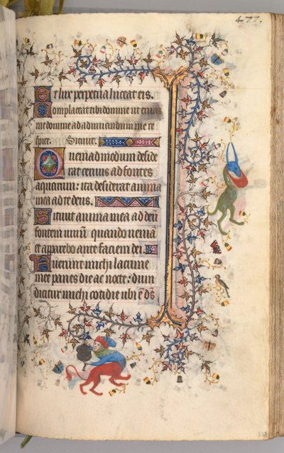 Ore di Carlo il Nobile, Re di Navarra 1361-1425: fol. 233r, Testo, c. 1405 da Master of the Brussels Initials and Associates
