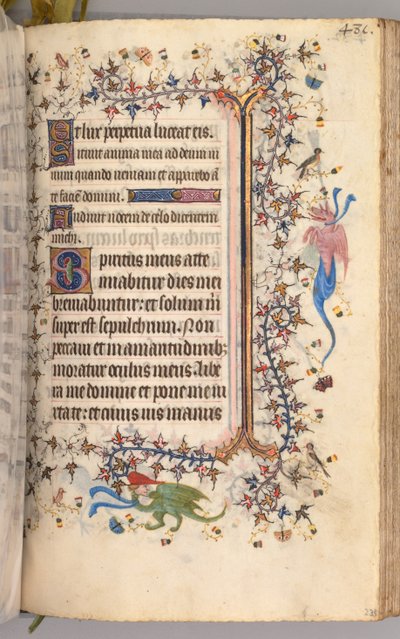 Ore di Carlo il Nobile, Re di Navarra 1361-1425: fol. 234r, Testo, c. 1405 da Master of the Brussels Initials and Associates