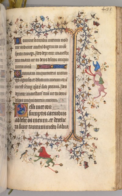 Ore di Carlo il Nobile, Re di Navarra 1361-1425: fol. 236r, Testo, c. 1405 da Master of the Brussels Initials and Associates